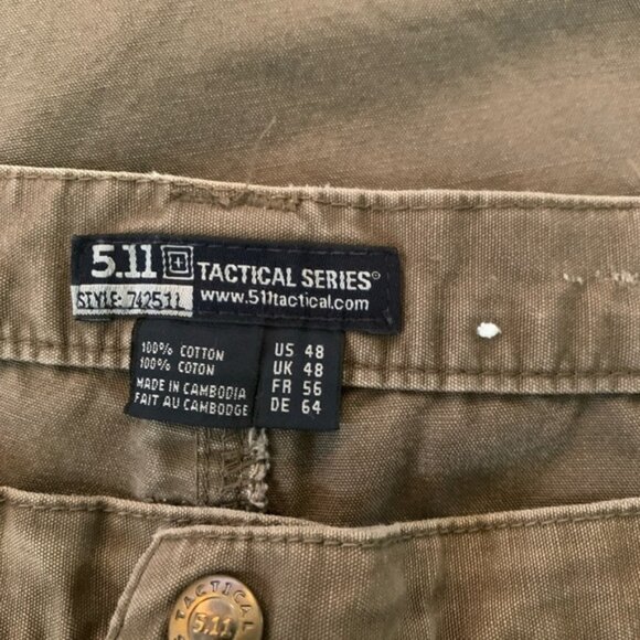 5.11 Tactical 48 x 28 Olive Green Cargo Pants - Picture 3 of 3